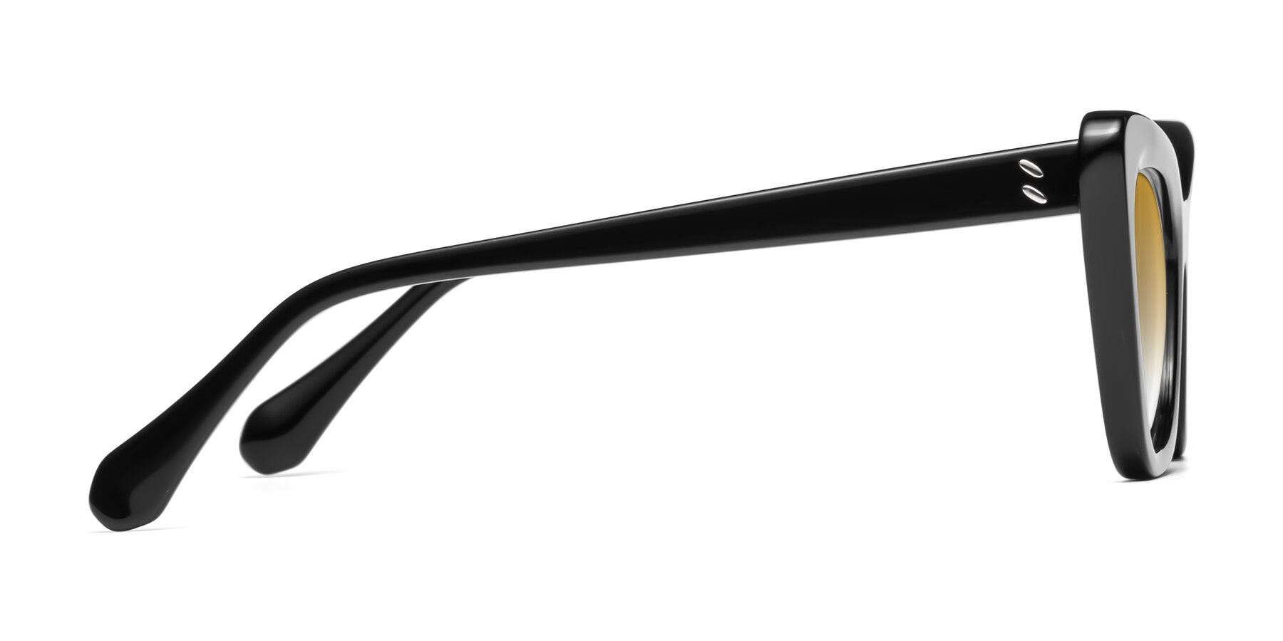 Side of Rua in Black with Champagne Gradient Lenses