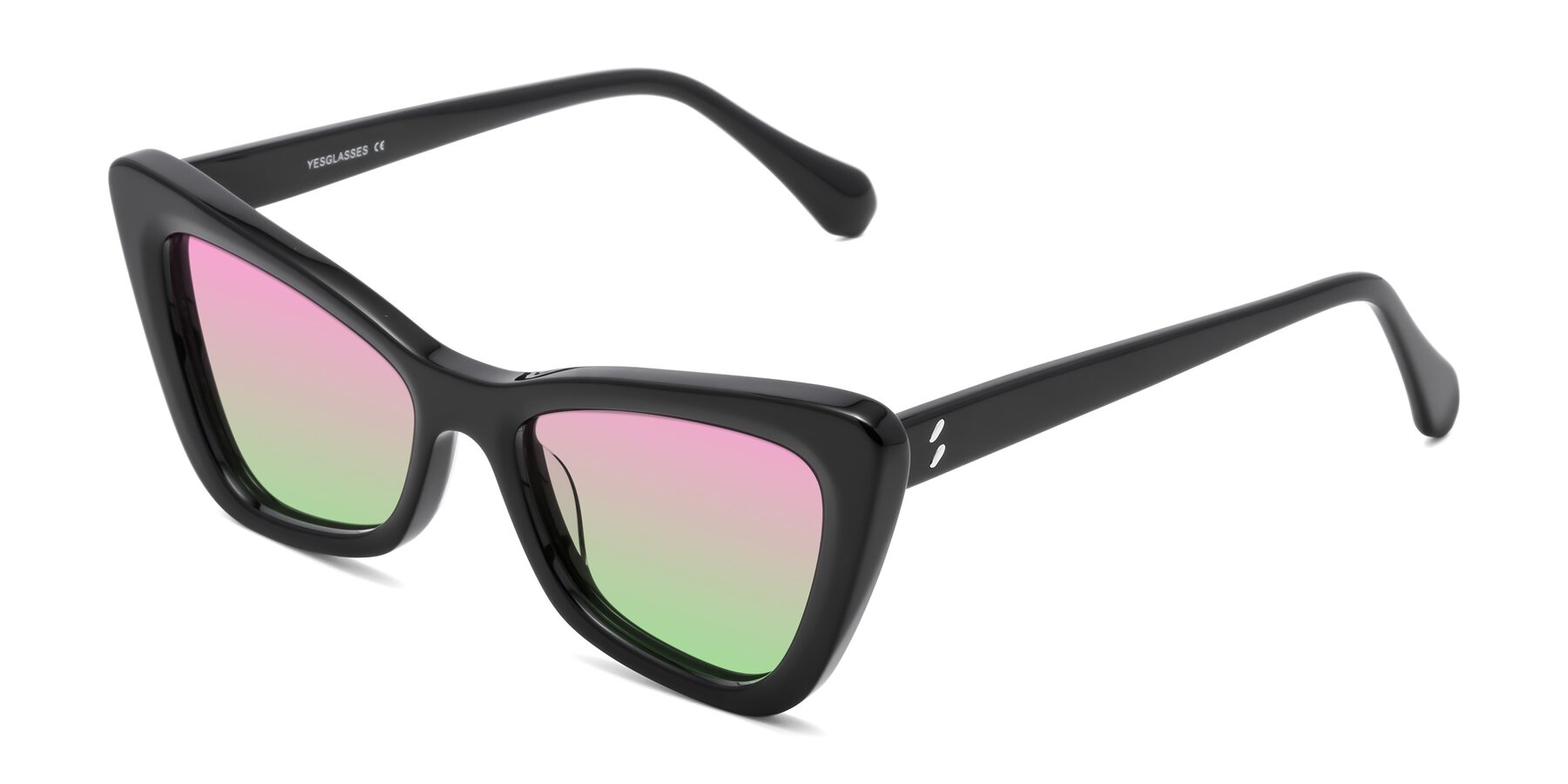 Angle of Rua in Black with Pink / Green Gradient Lenses