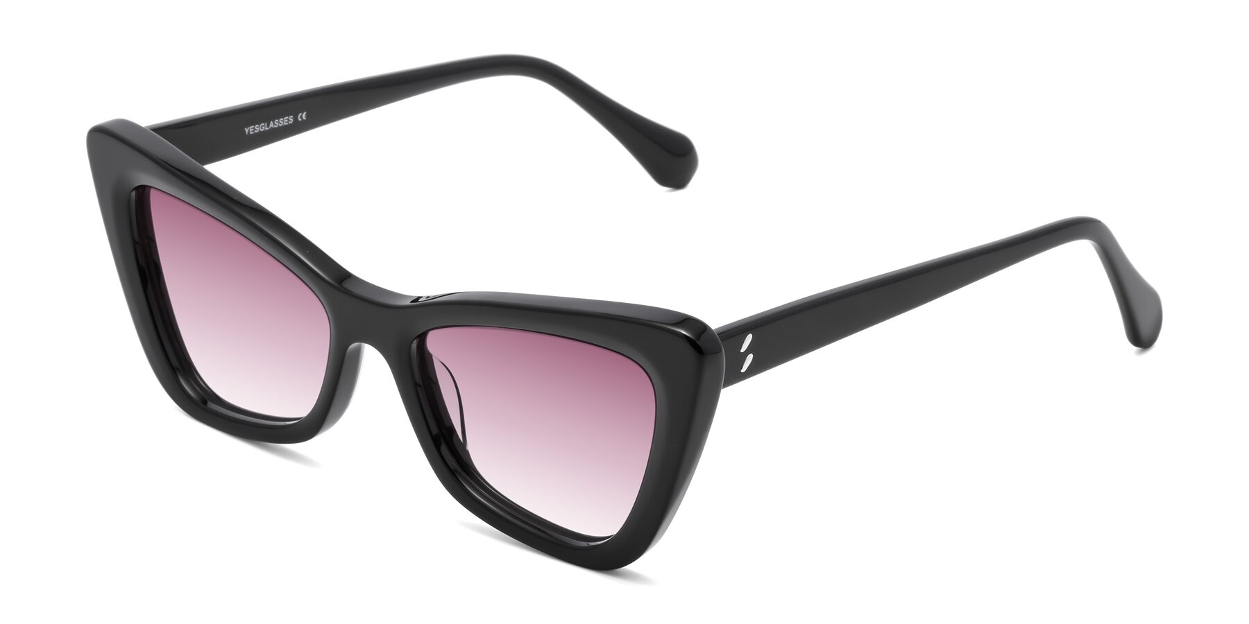 Angle of Rua in Black with Wine Gradient Lenses