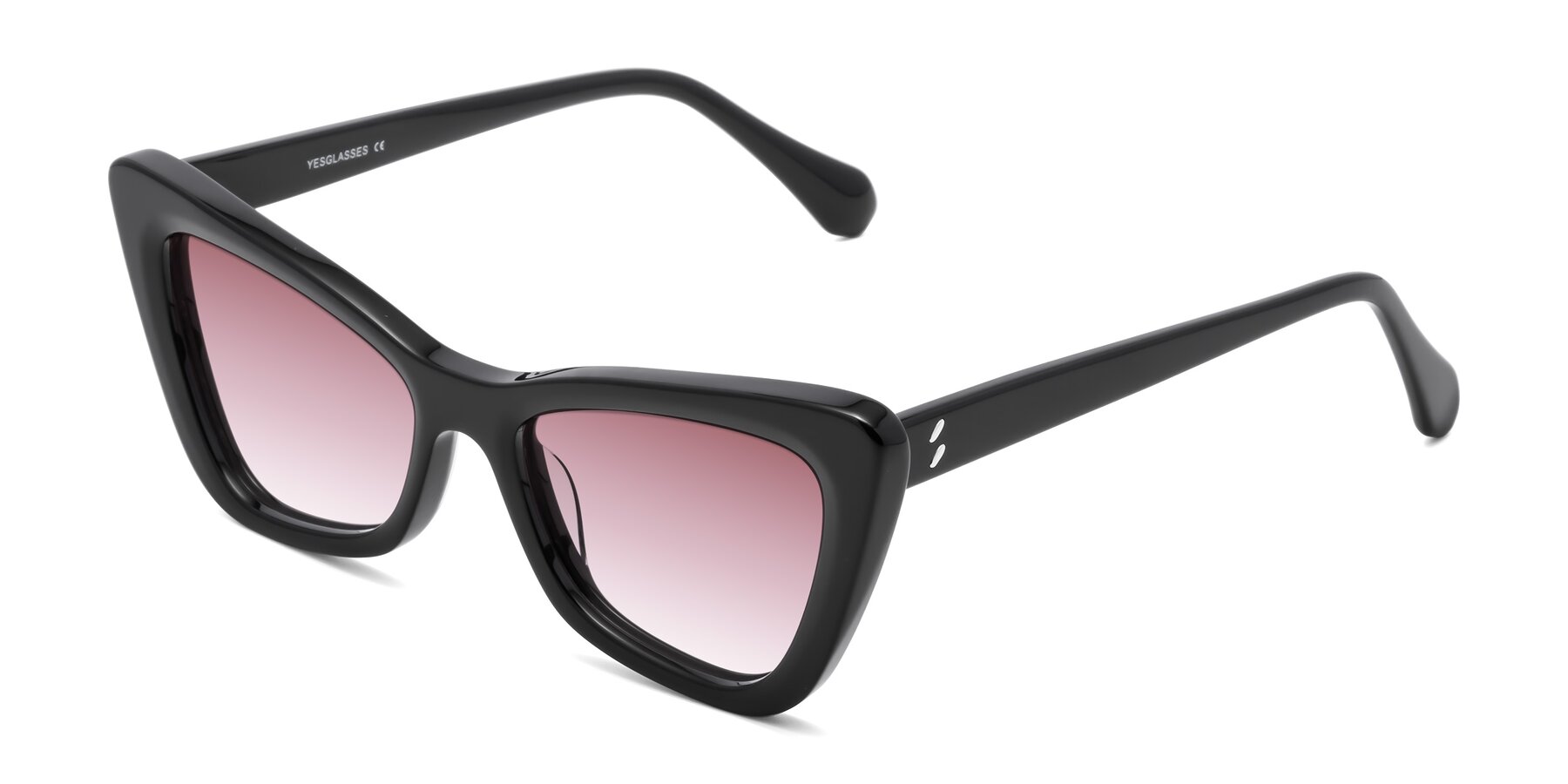 Angle of Rua in Black with Garnet Gradient Lenses