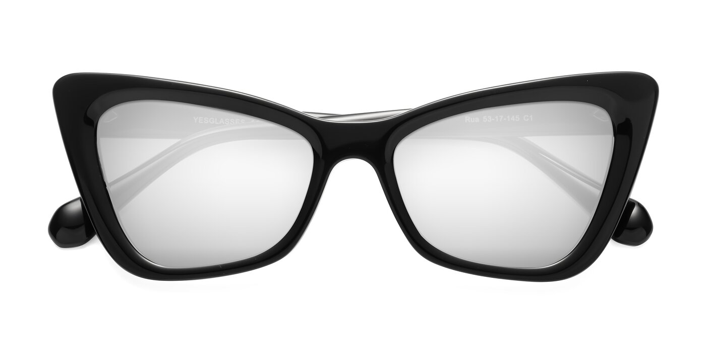 Rua - Black Flash Mirrored Sunglasses