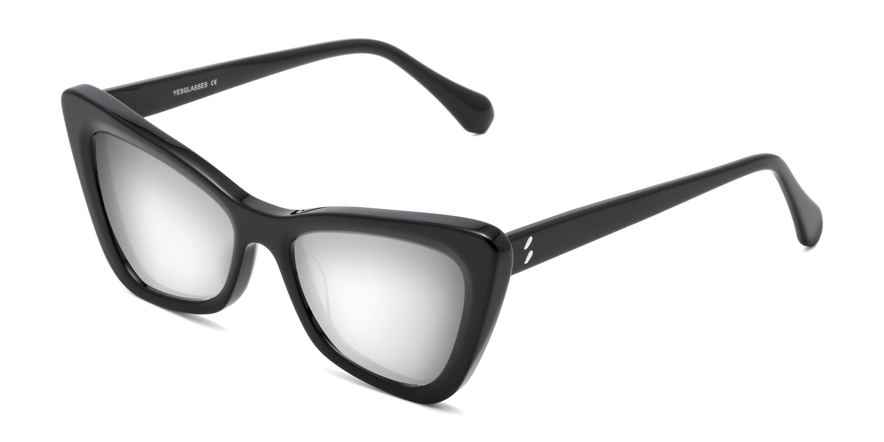 Angle of Rua in Black with Silver Mirrored Lenses