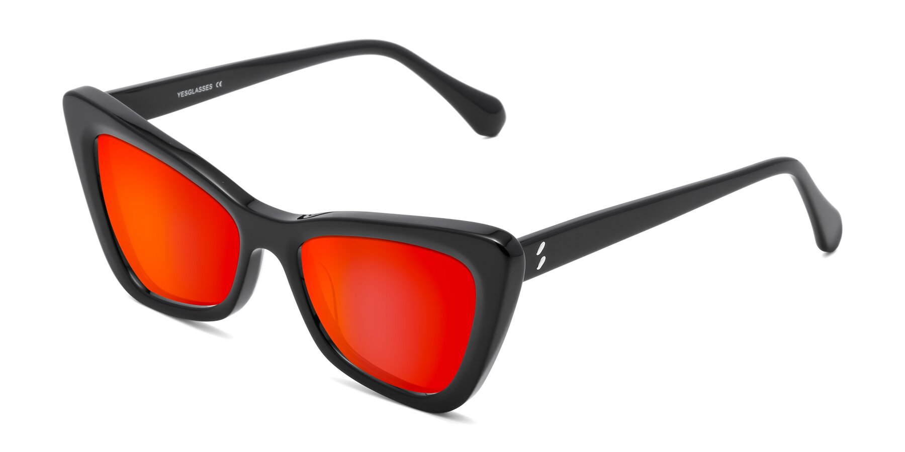 Angle of Rua in Black with Red Gold Mirrored Lenses