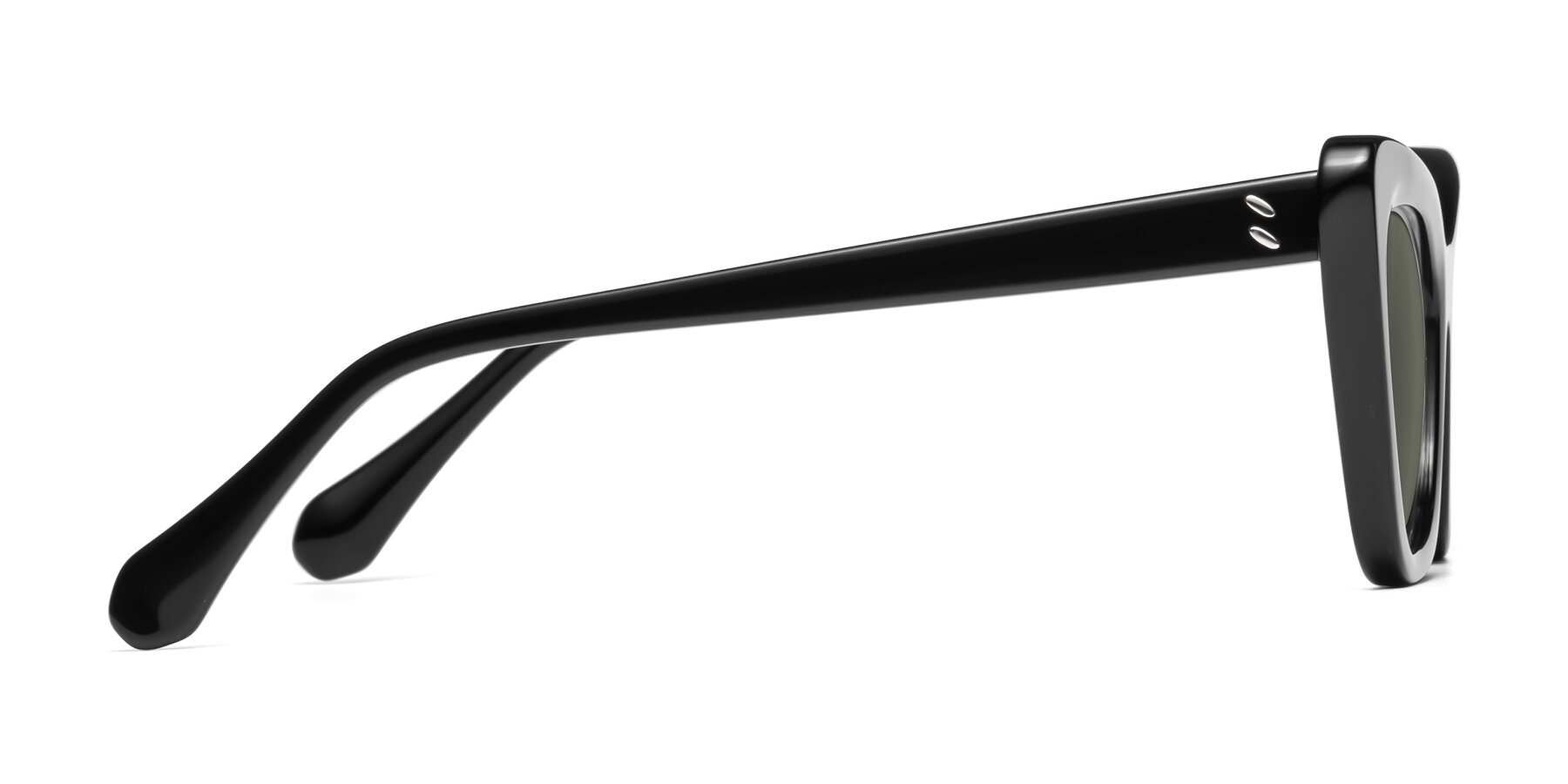 Side of Rua in Black with Gray Polarized Lenses
