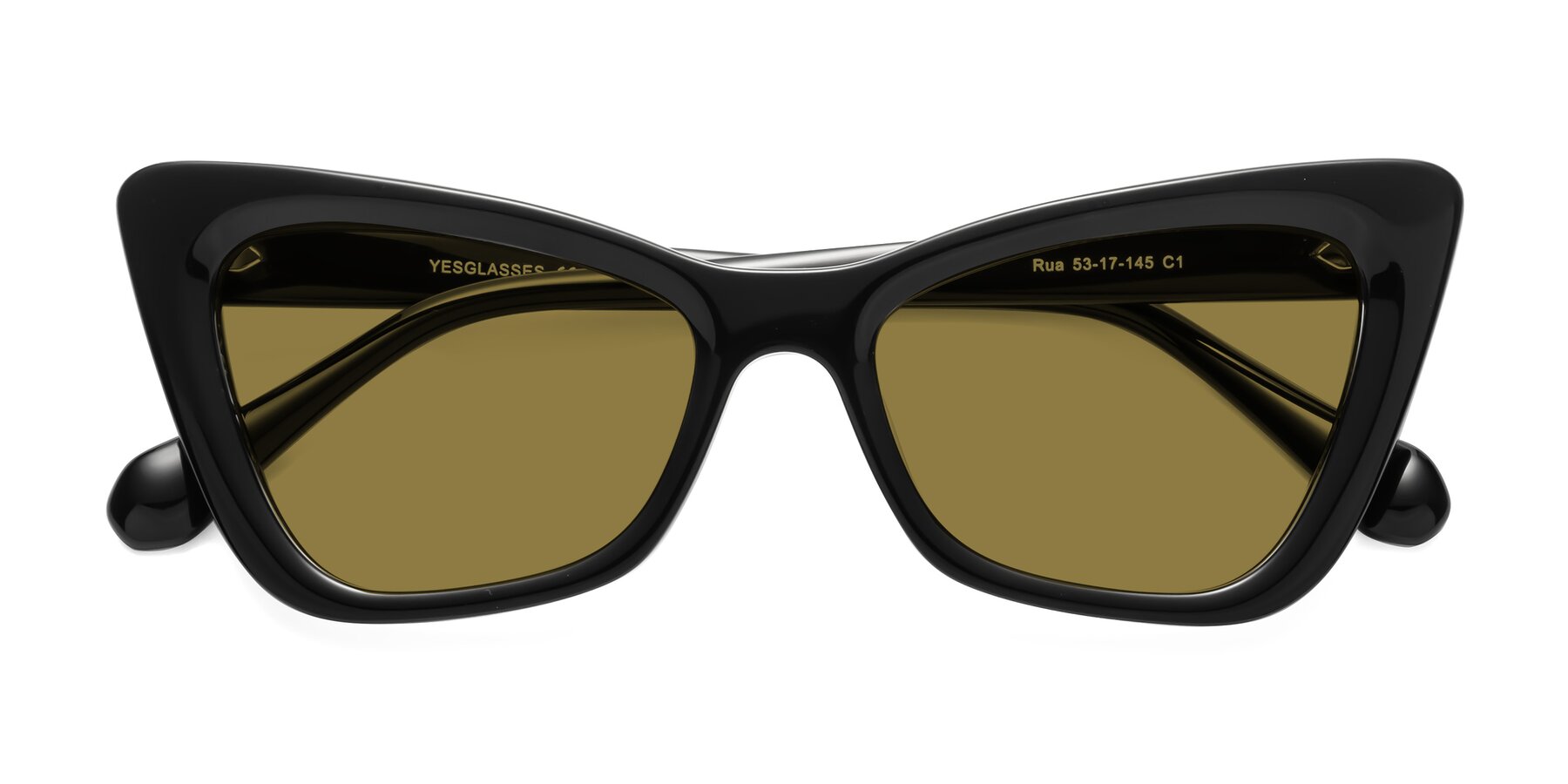Folded Front of Rua in Black with Brown Polarized Lenses