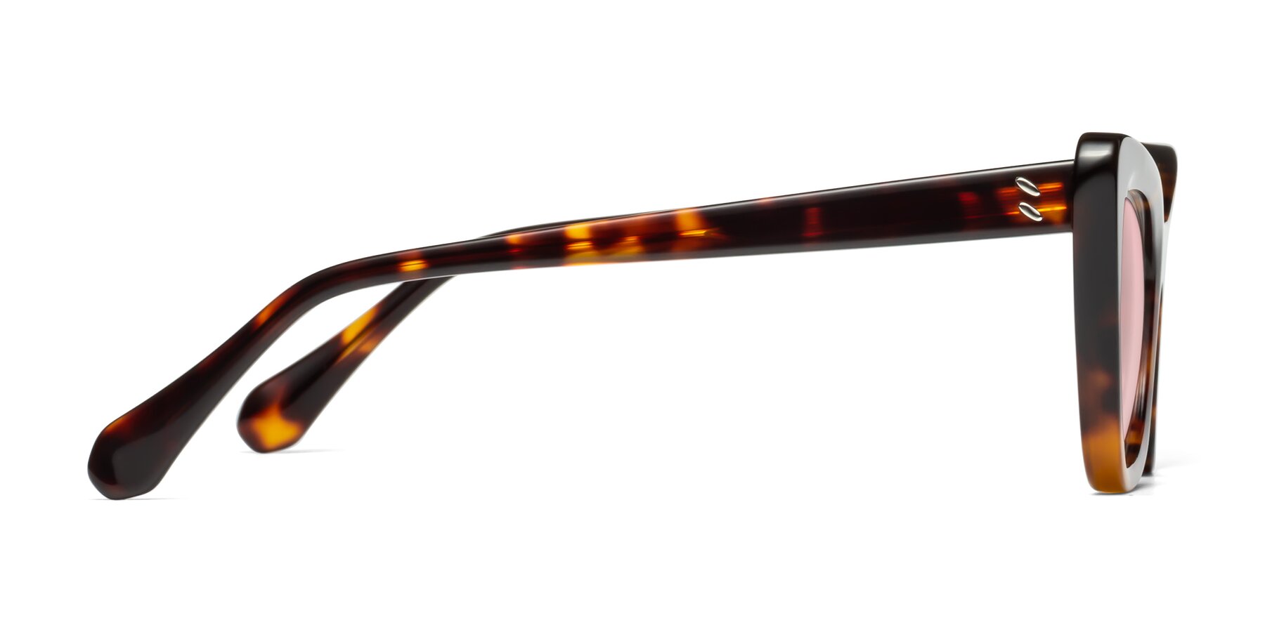 Side of Rua in Tortoise with Light Garnet Tinted Lenses