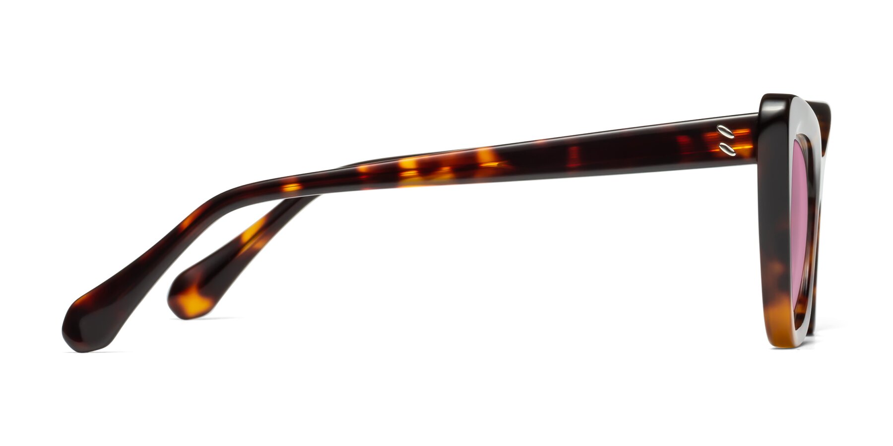 Side of Rua in Tortoise with Medium Wine Tinted Lenses