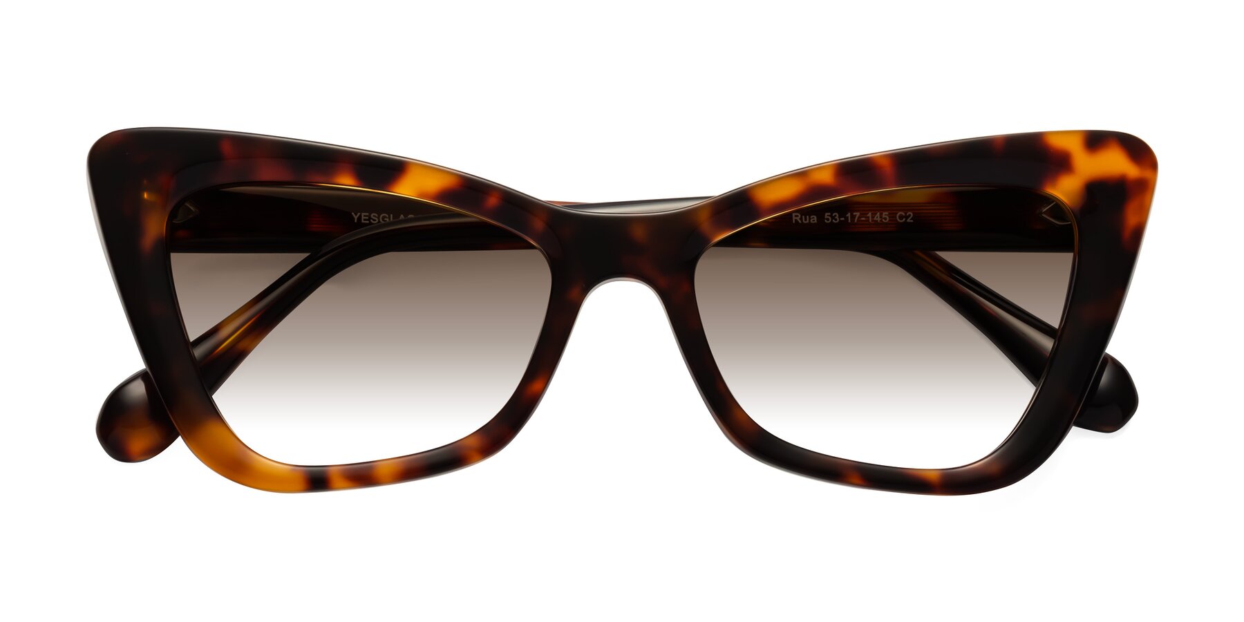 Folded Front of Rua in Tortoise with Brown Gradient Lenses