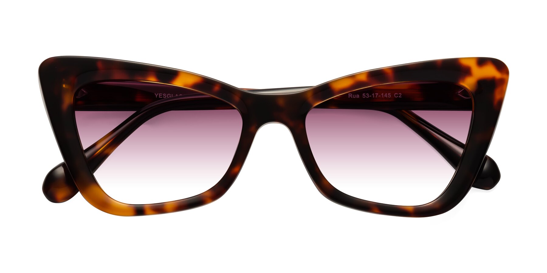 Folded Front of Rua in Tortoise with Wine Gradient Lenses