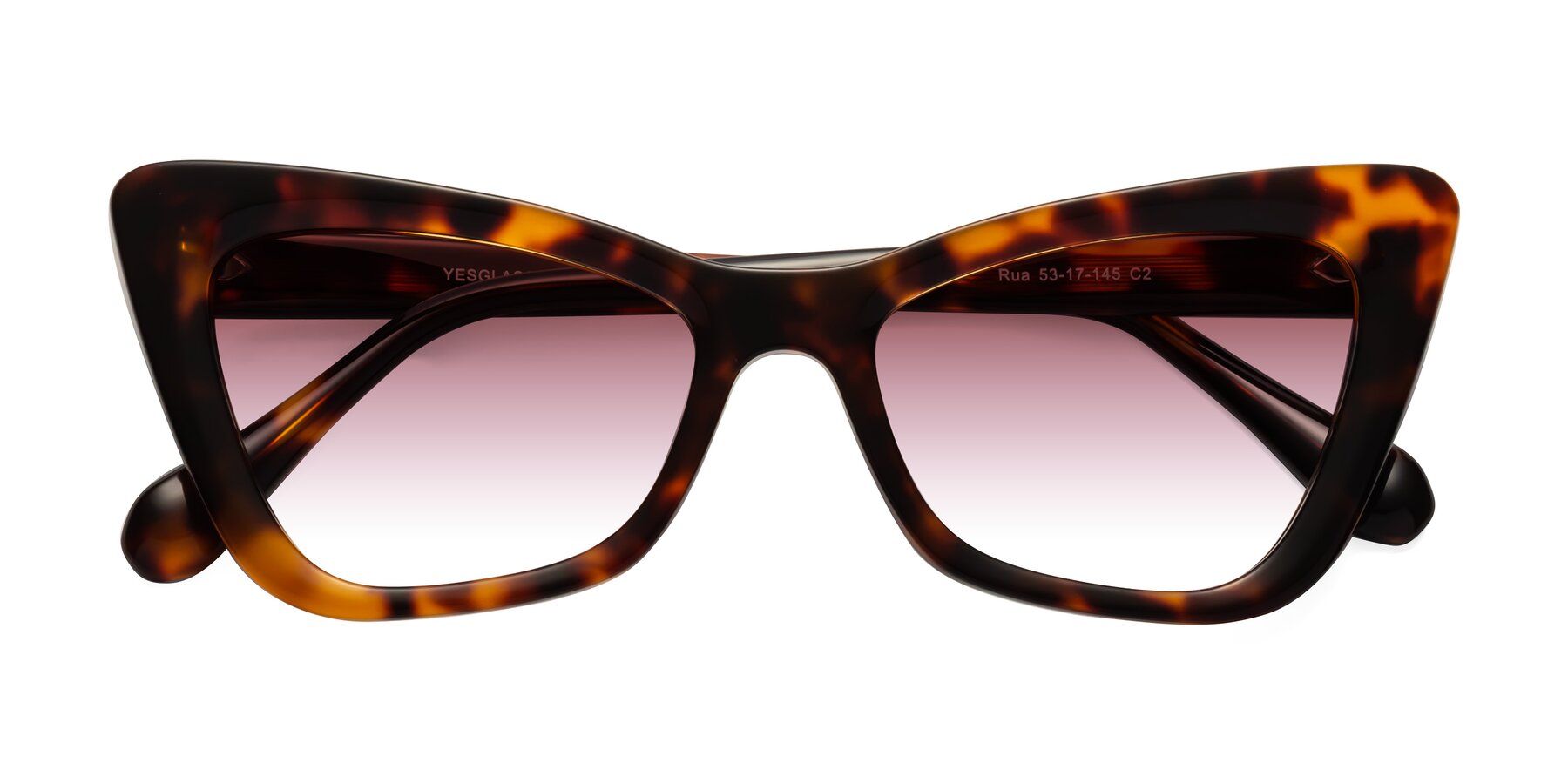 Folded Front of Rua in Tortoise with Garnet Gradient Lenses