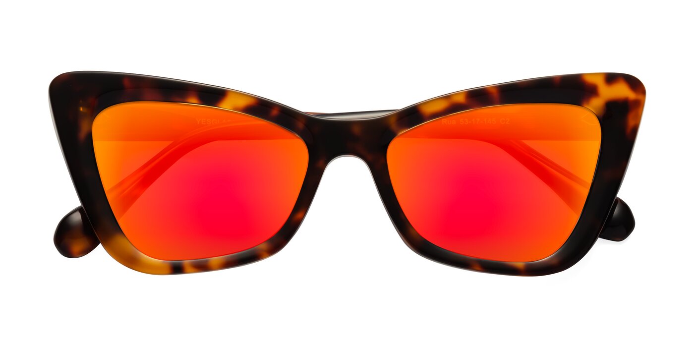 Rua - Tortoise Flash Mirrored Sunglasses