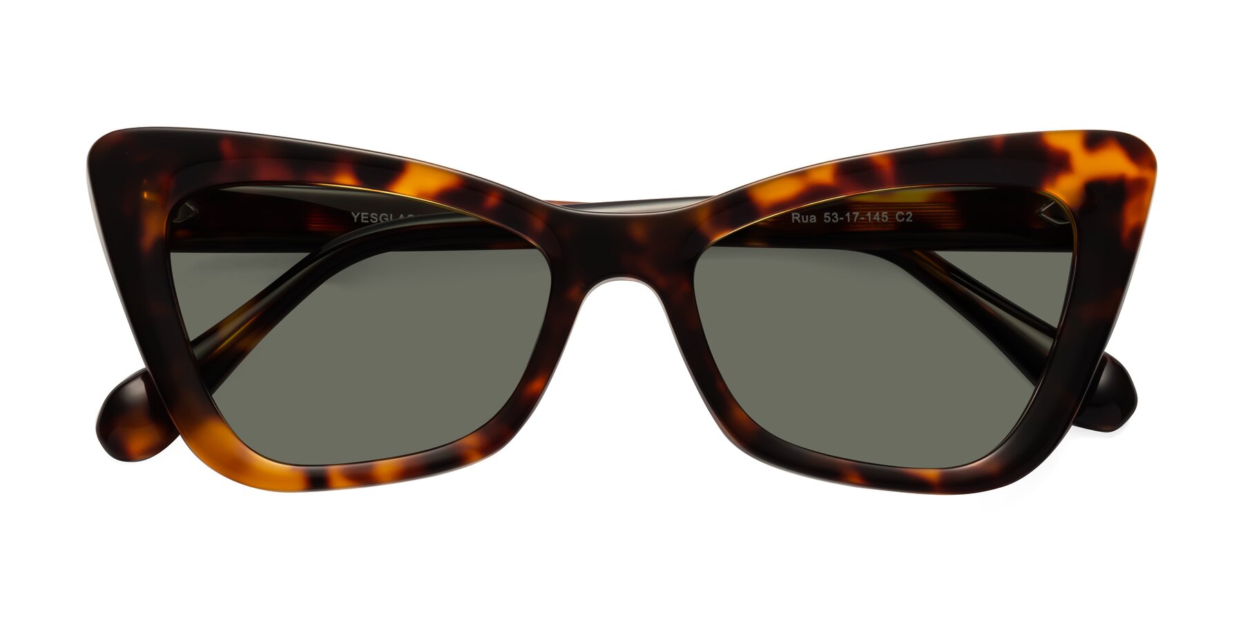 Folded Front of Rua in Tortoise with Gray Polarized Lenses