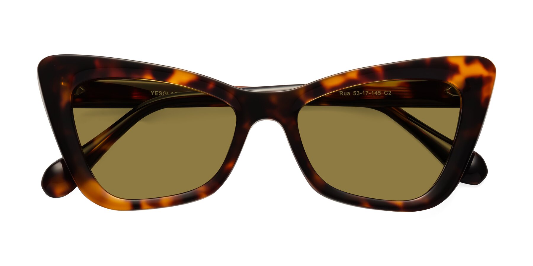 Folded Front of Rua in Tortoise with Brown Polarized Lenses