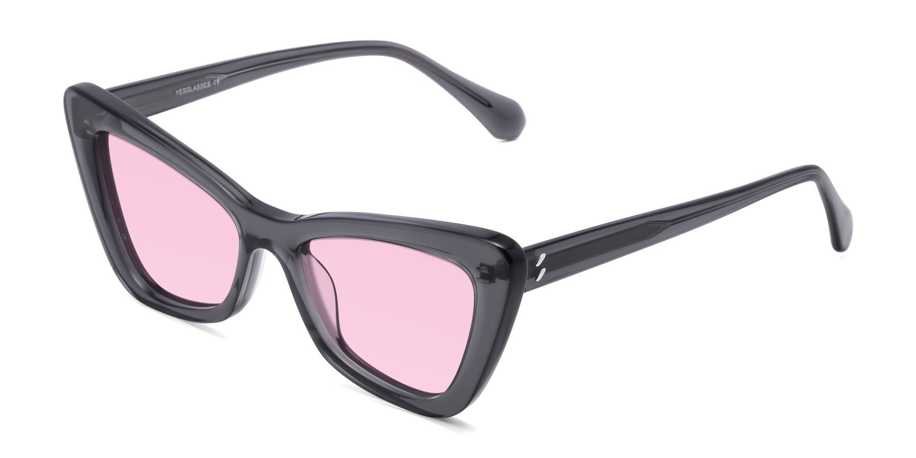 Angle of Rua in Gray with Light Pink Tinted Lenses