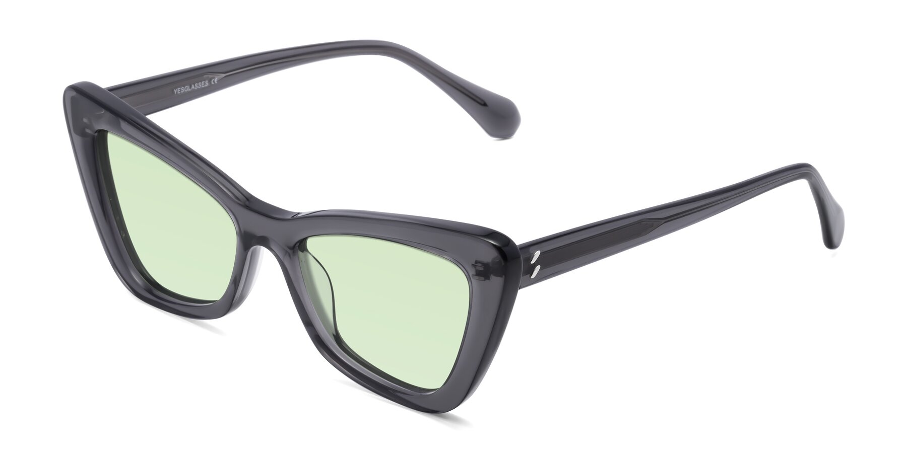 Angle of Rua in Gray with Light Green Tinted Lenses