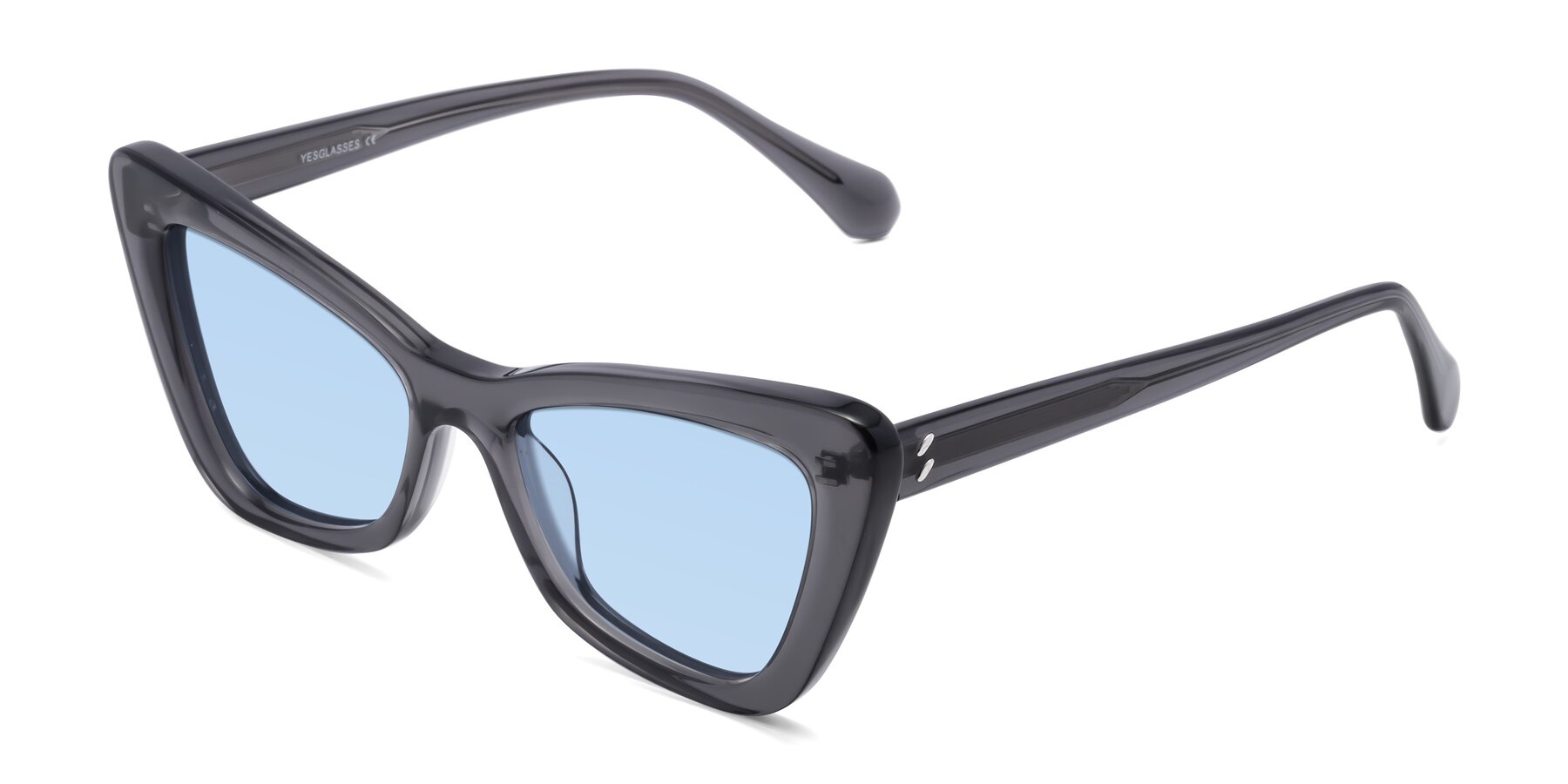 Angle of Rua in Gray with Light Blue Tinted Lenses