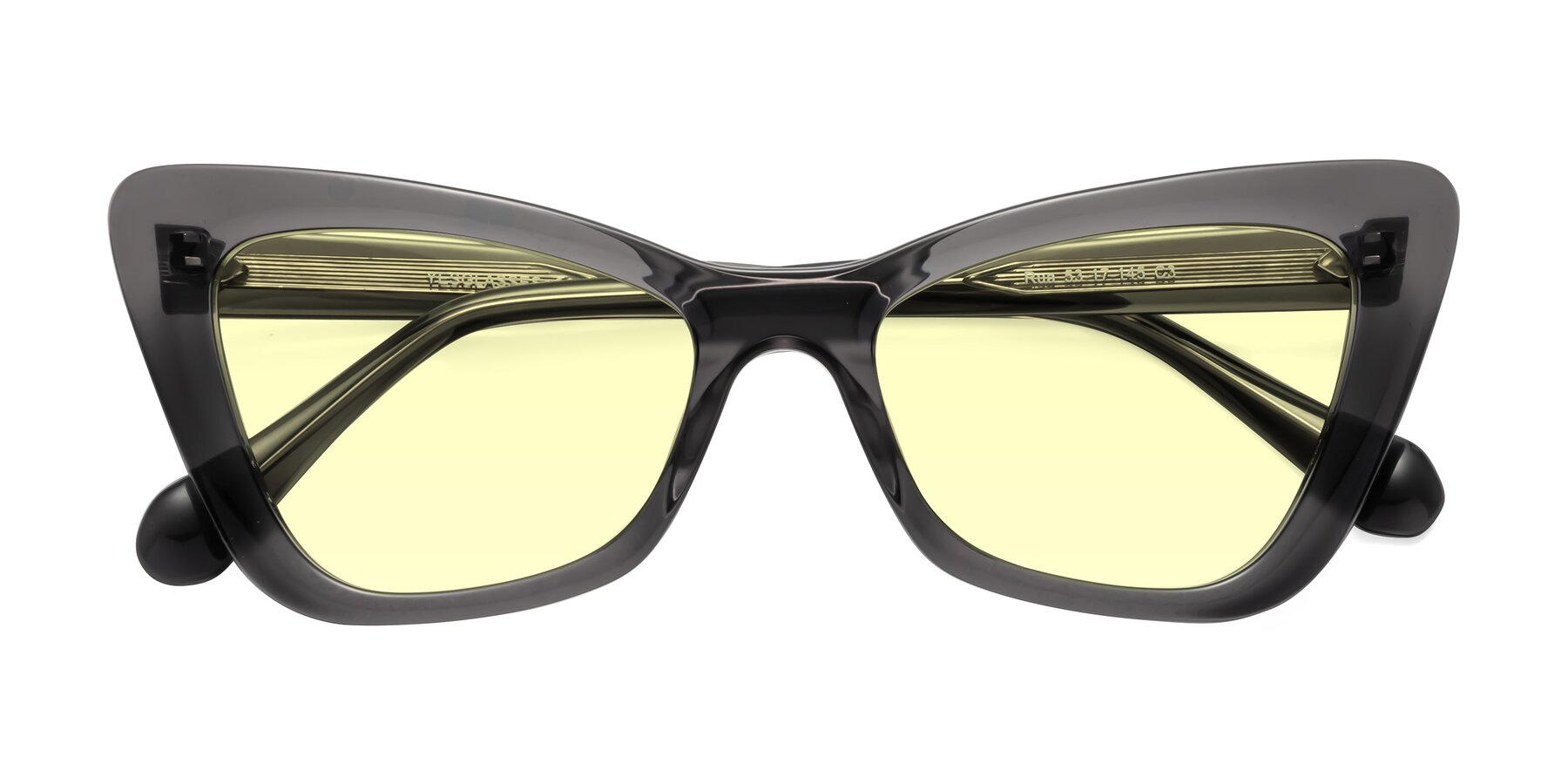 Folded Front of Rua in Gray with Light Yellow Tinted Lenses