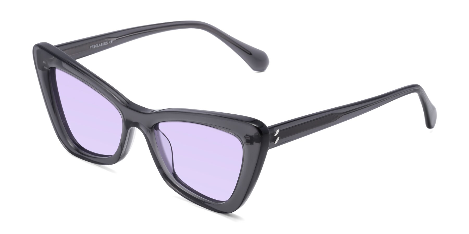 Angle of Rua in Gray with Light Purple Tinted Lenses