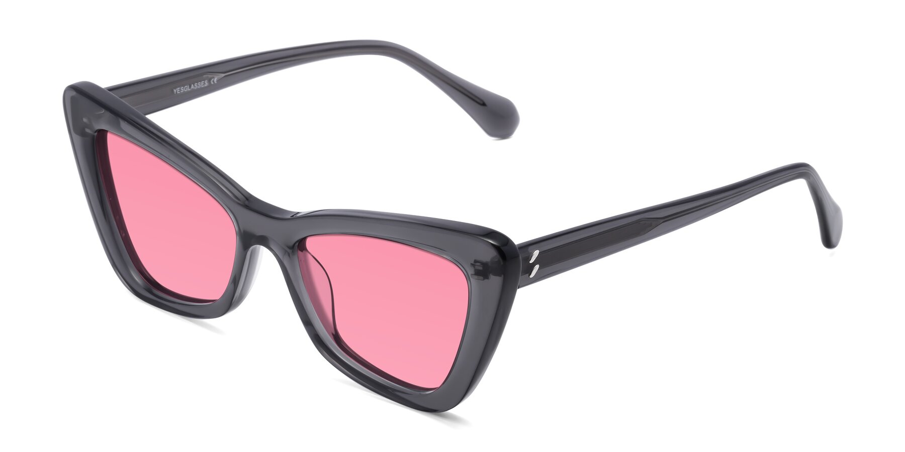 Angle of Rua in Gray with Pink Tinted Lenses