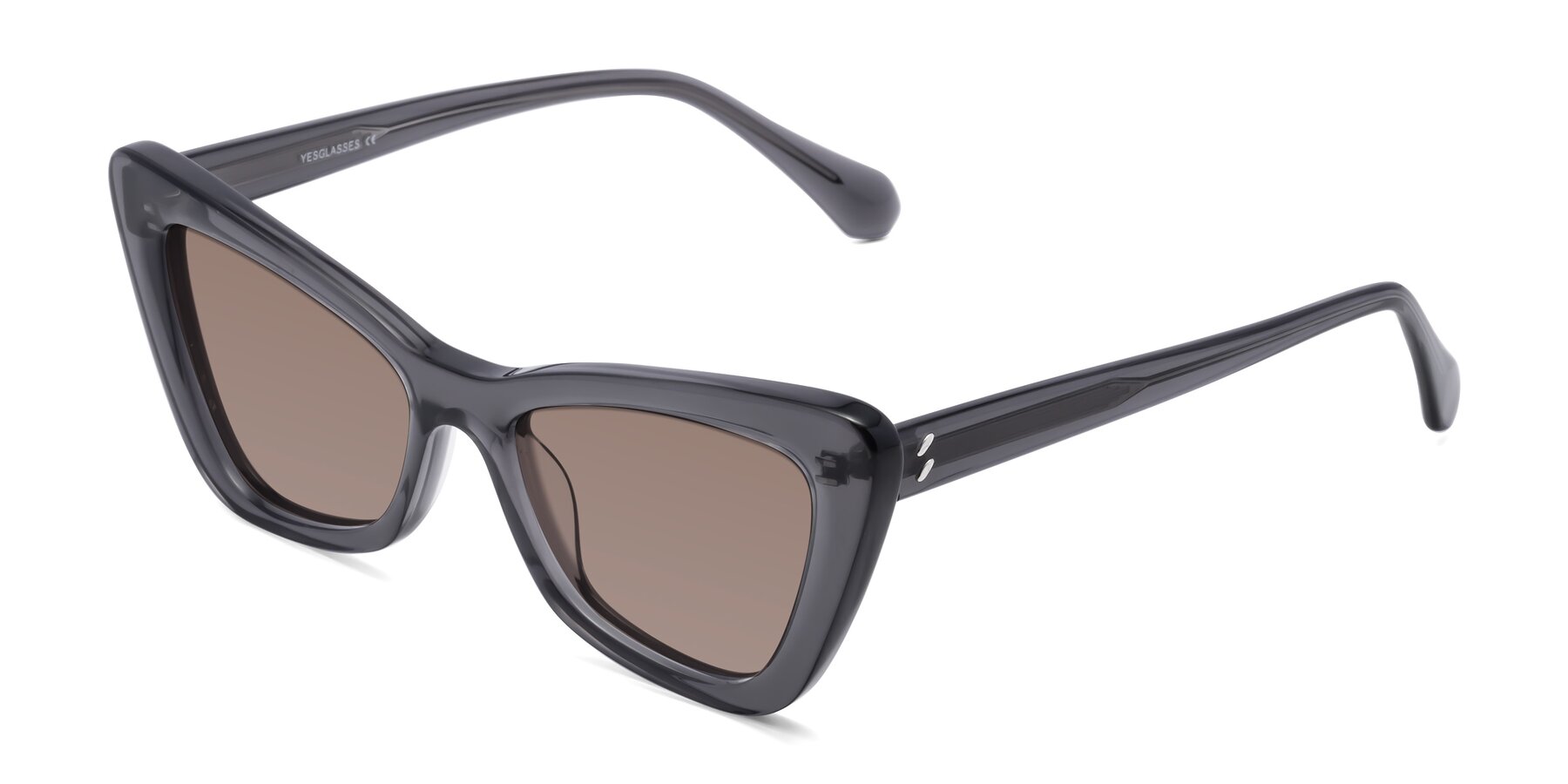 Angle of Rua in Gray with Medium Brown Tinted Lenses