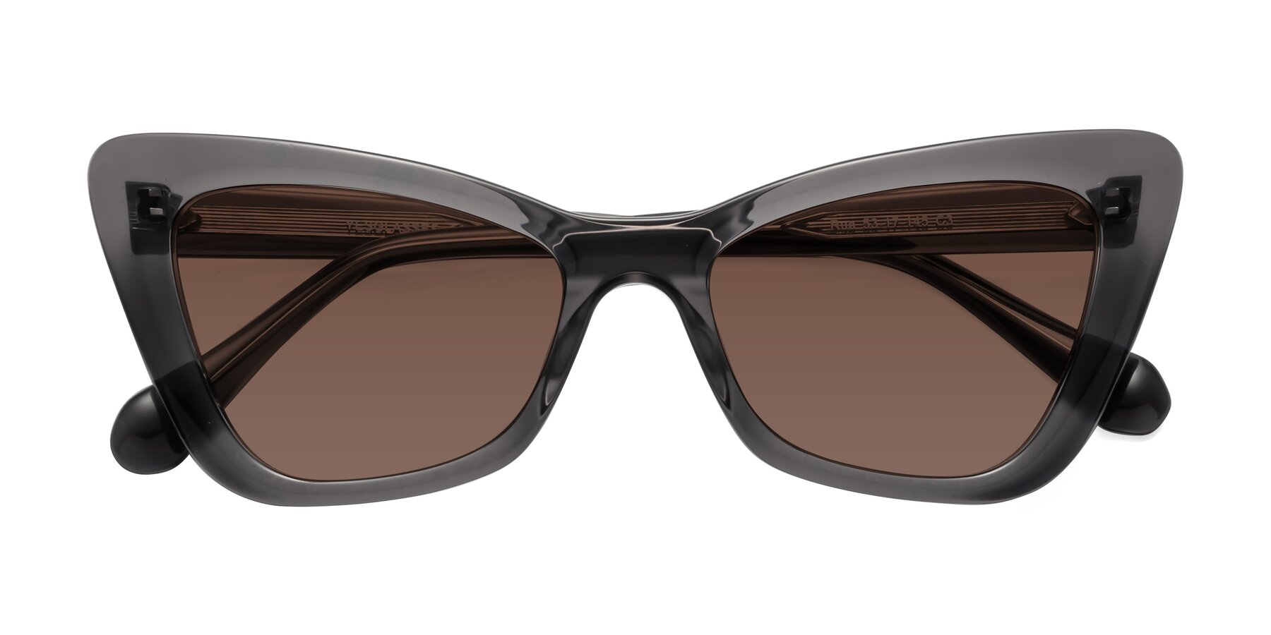 Folded Front of Rua in Gray with Brown Tinted Lenses