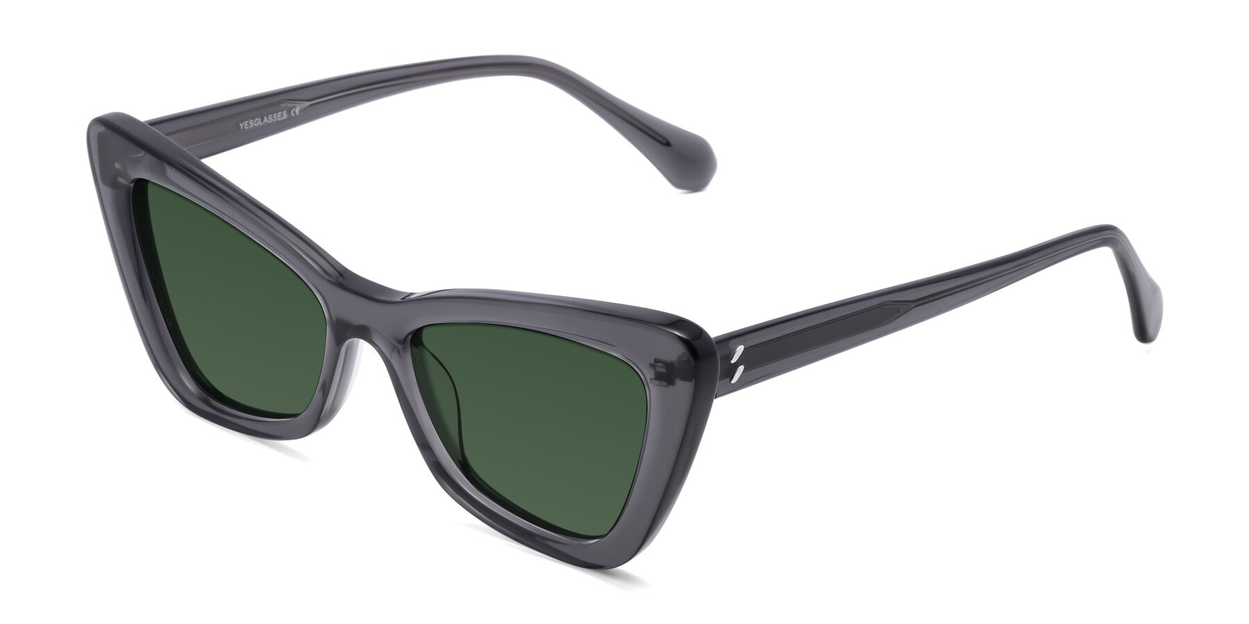 Angle of Rua in Gray with Green Tinted Lenses