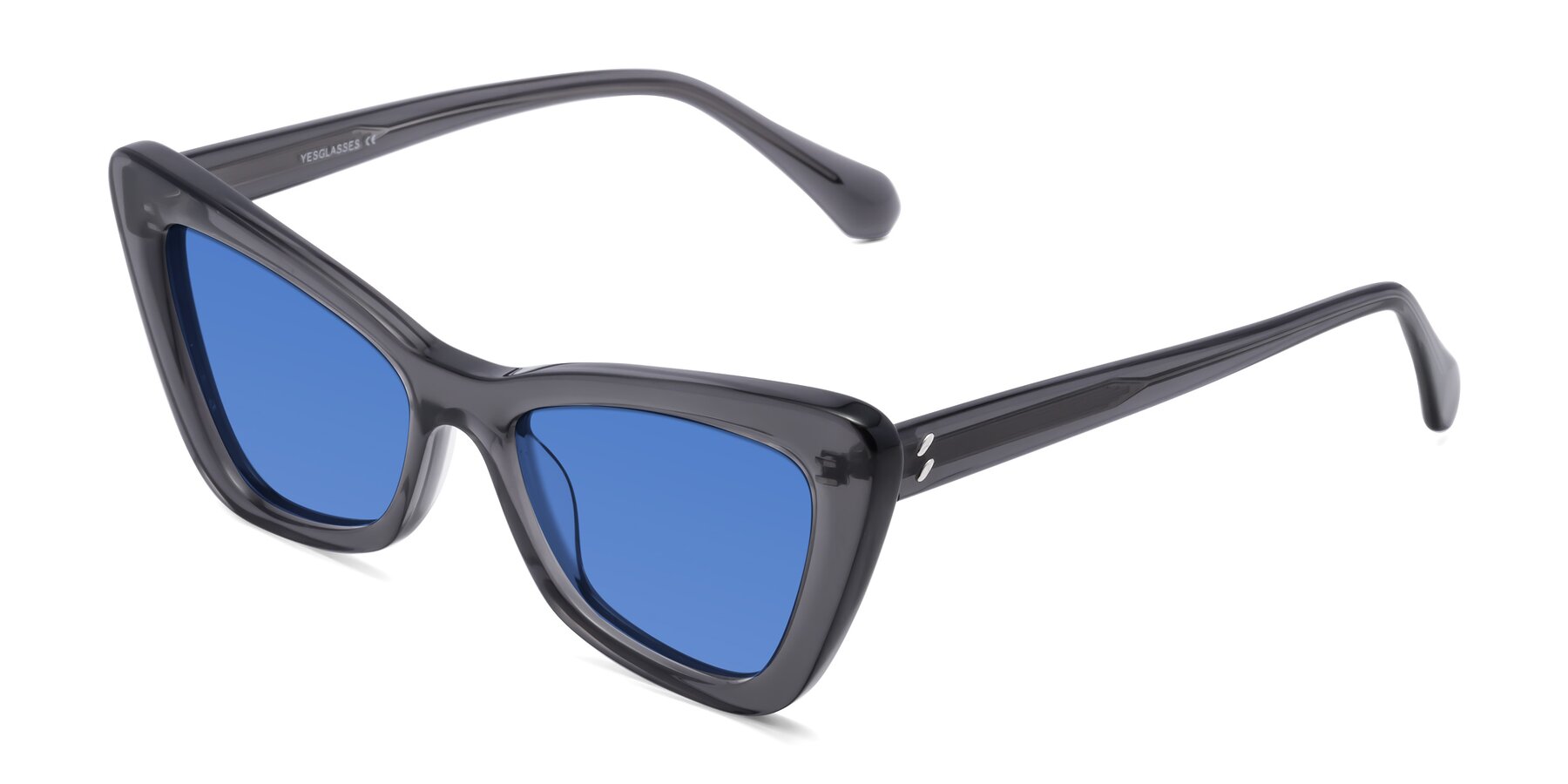 Angle of Rua in Gray with Blue Tinted Lenses