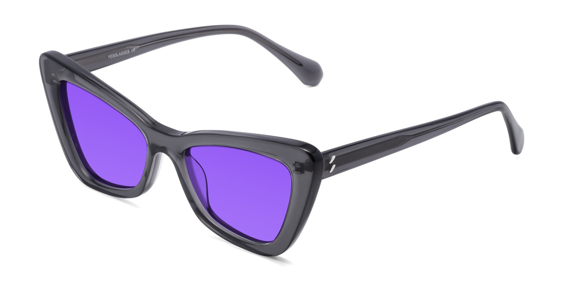 Angle of Rua in Gray with Purple Tinted Lenses