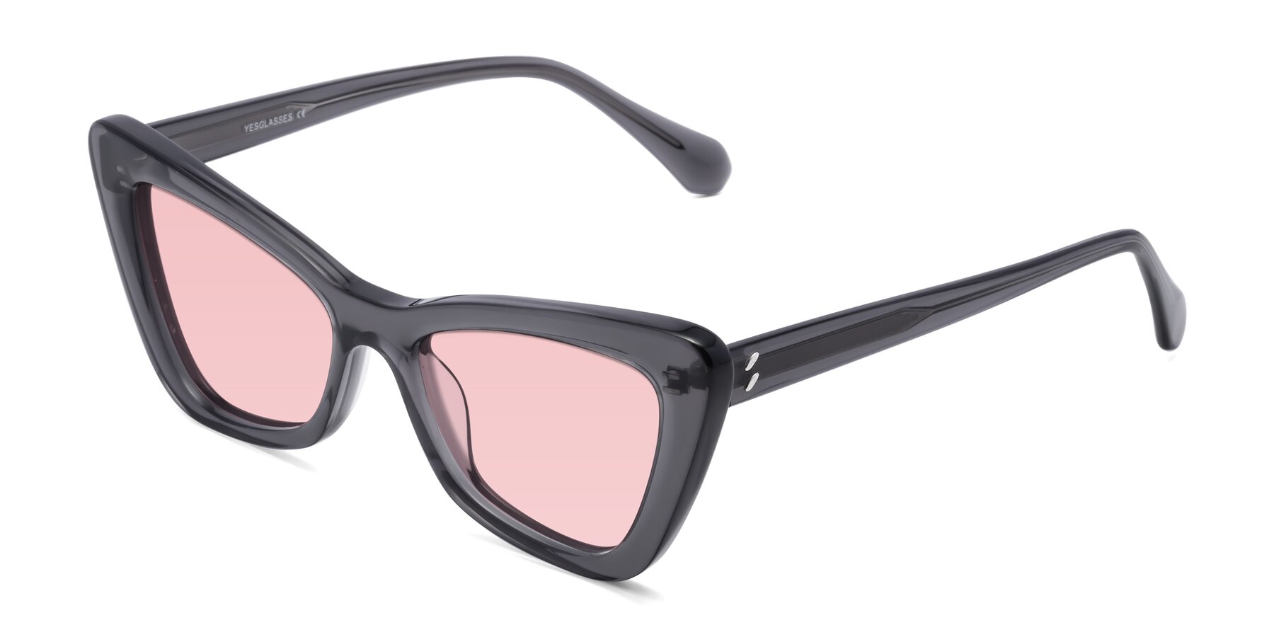 Angle of Rua in Gray with Light Garnet Tinted Lenses