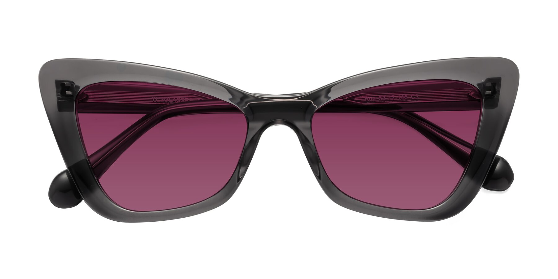 Folded Front of Rua in Gray with Wine Tinted Lenses