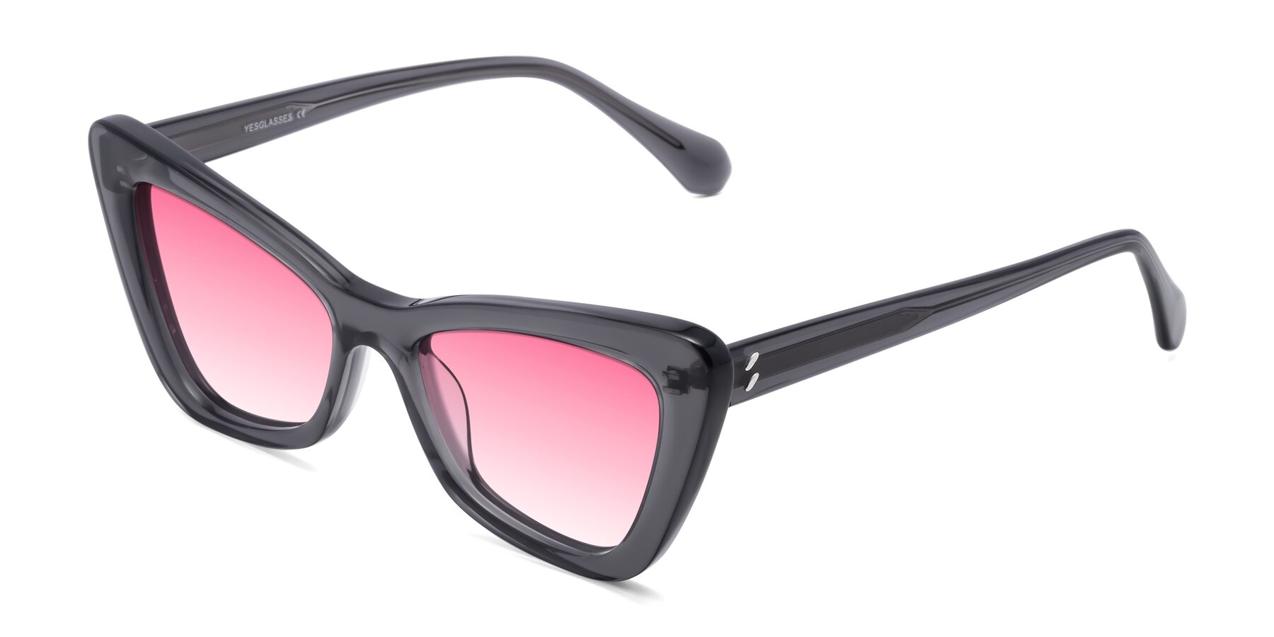 Angle of Rua in Gray with Pink Gradient Lenses