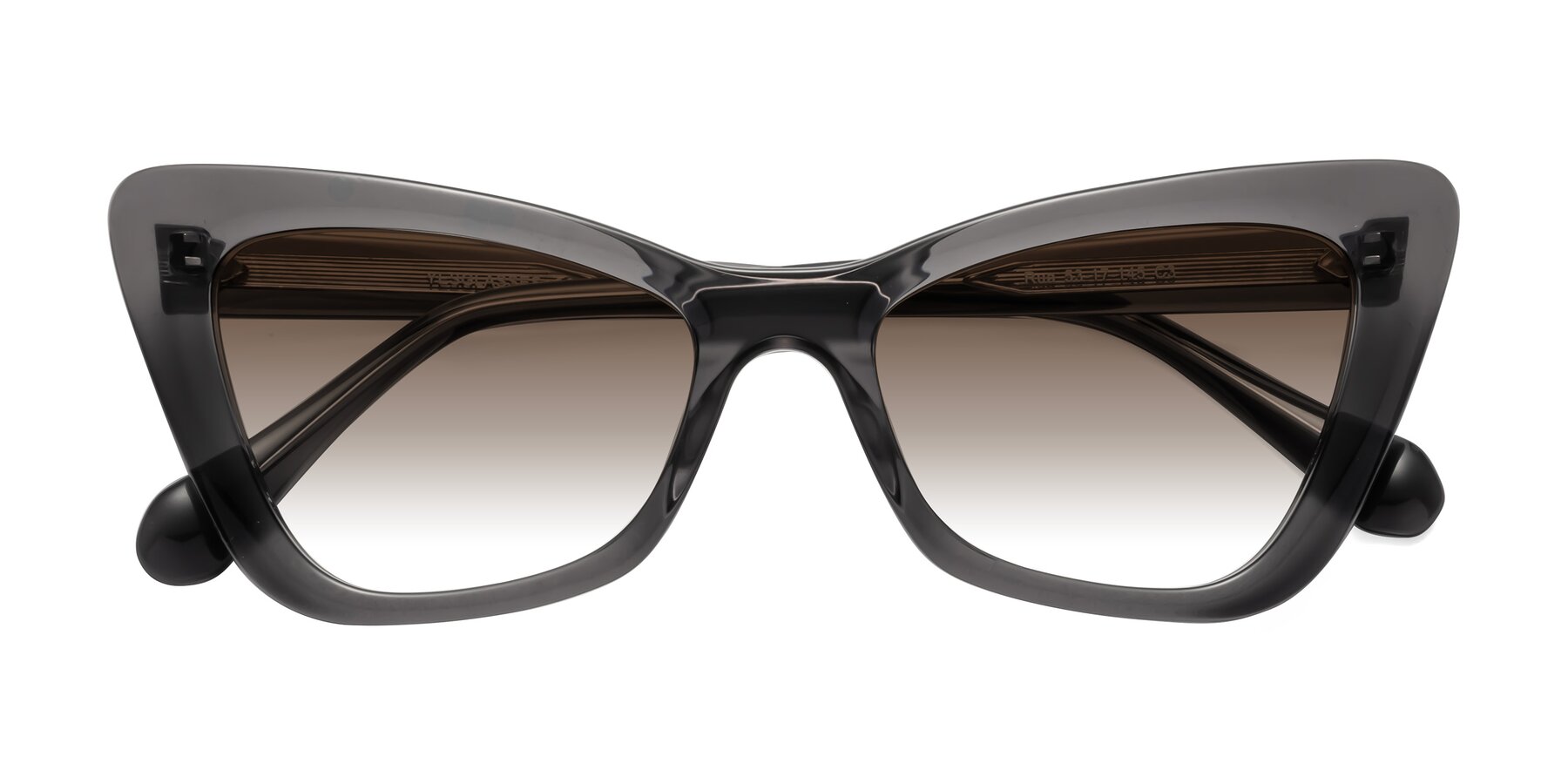 Folded Front of Rua in Gray with Brown Gradient Lenses
