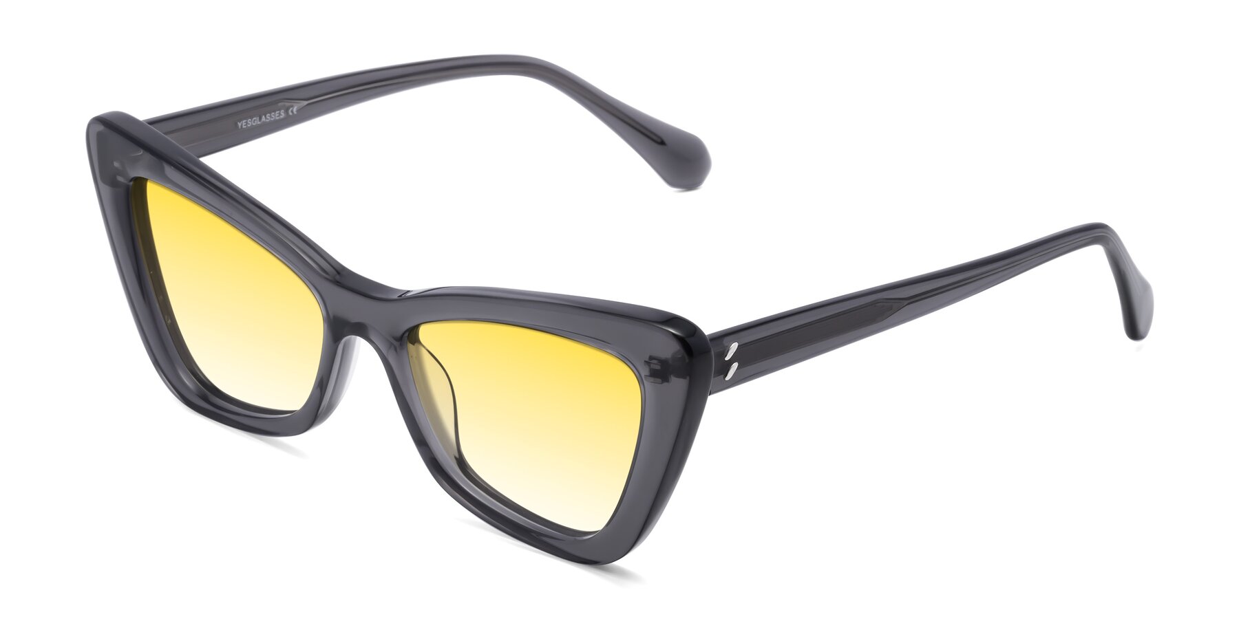 Angle of Rua in Gray with Yellow Gradient Lenses