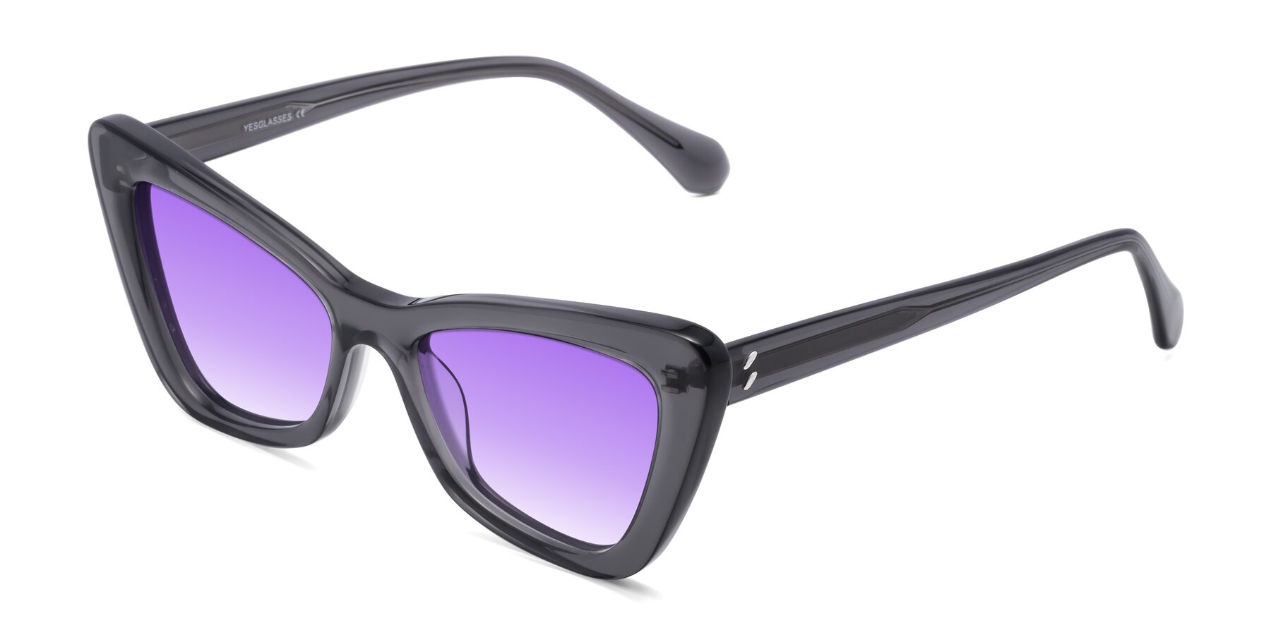 Angle of Rua in Gray with Purple Gradient Lenses