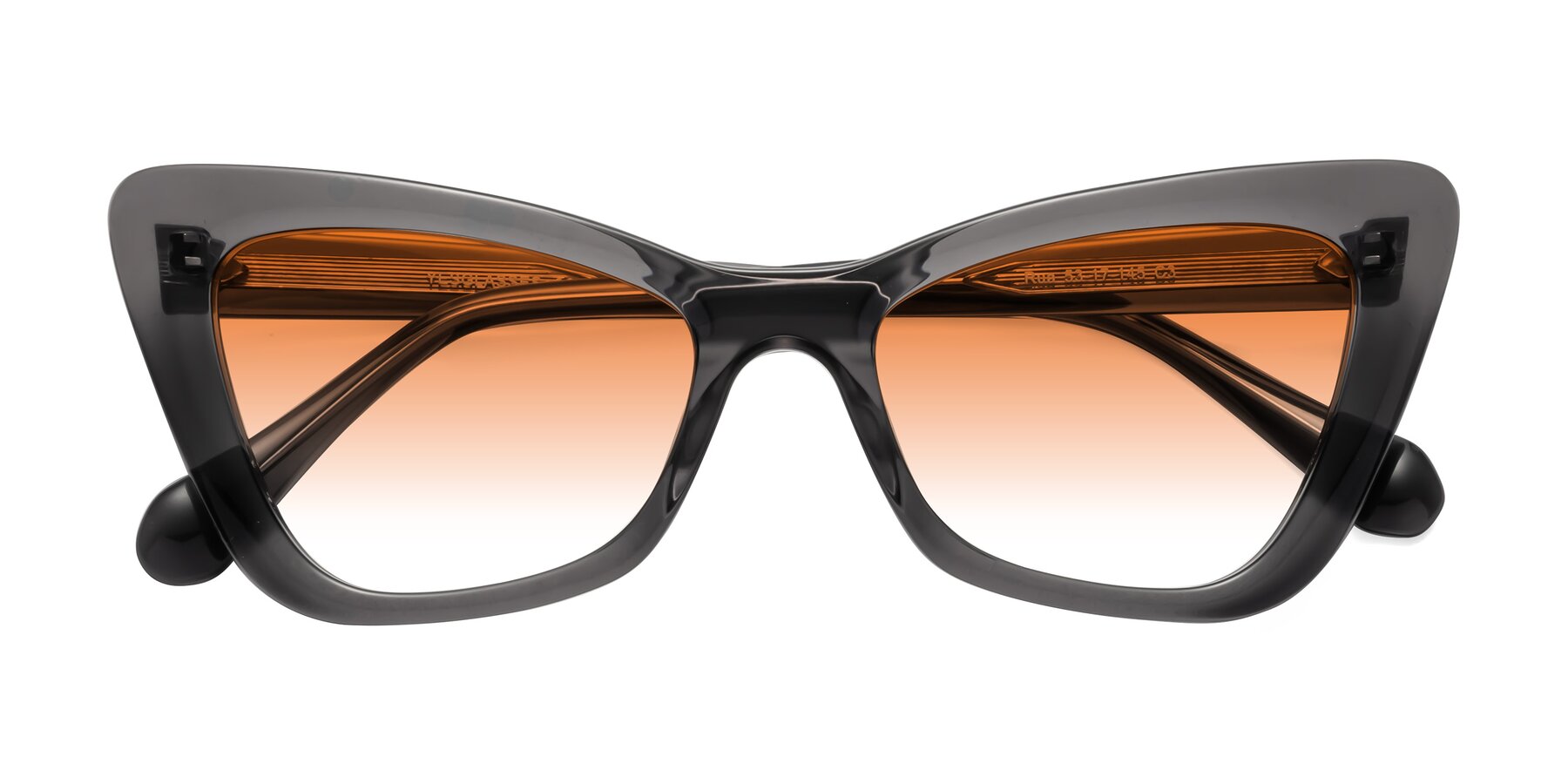 Folded Front of Rua in Gray with Orange Gradient Lenses