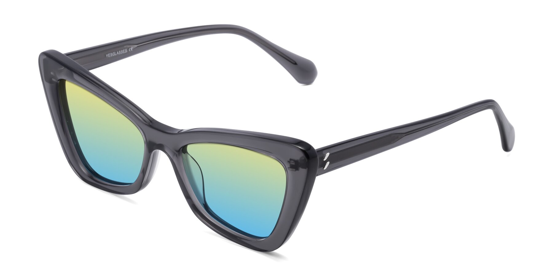 Angle of Rua in Gray with Yellow / Blue Gradient Lenses