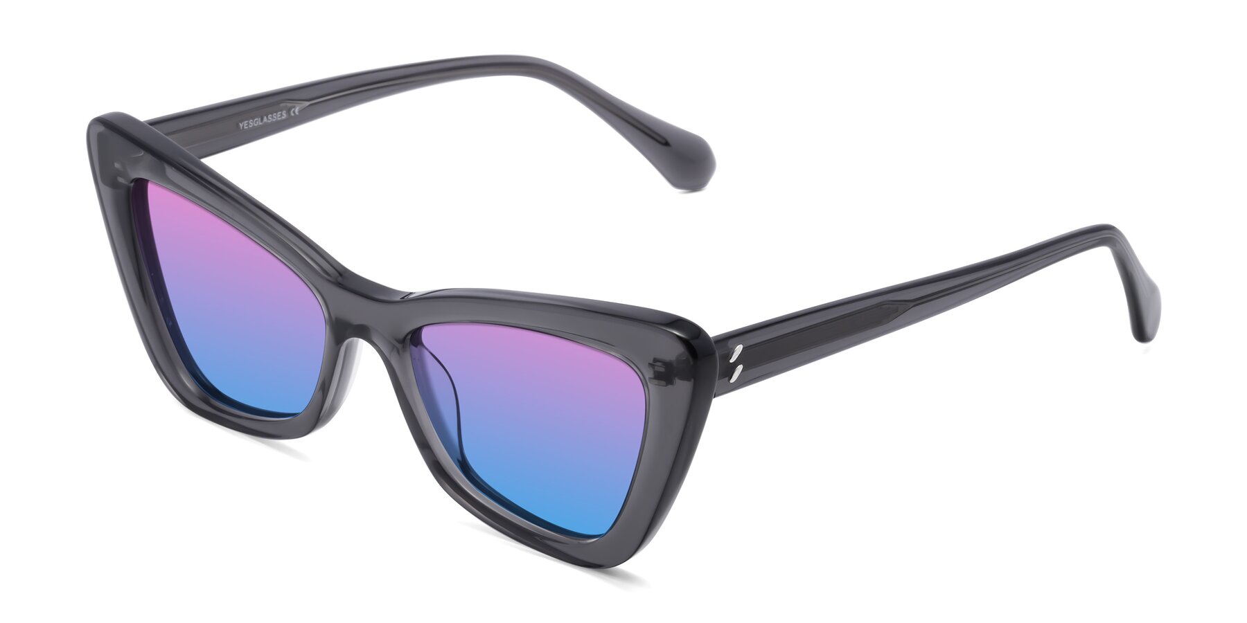 Angle of Rua in Gray with Pink / Blue Gradient Lenses