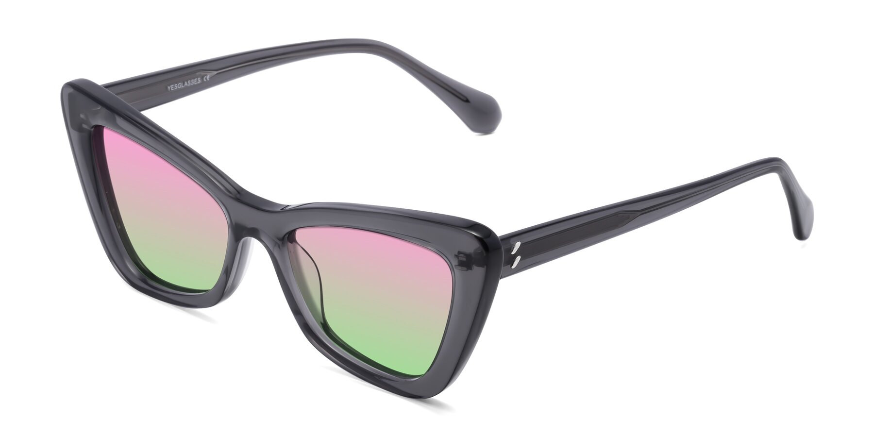 Angle of Rua in Gray with Pink / Green Gradient Lenses