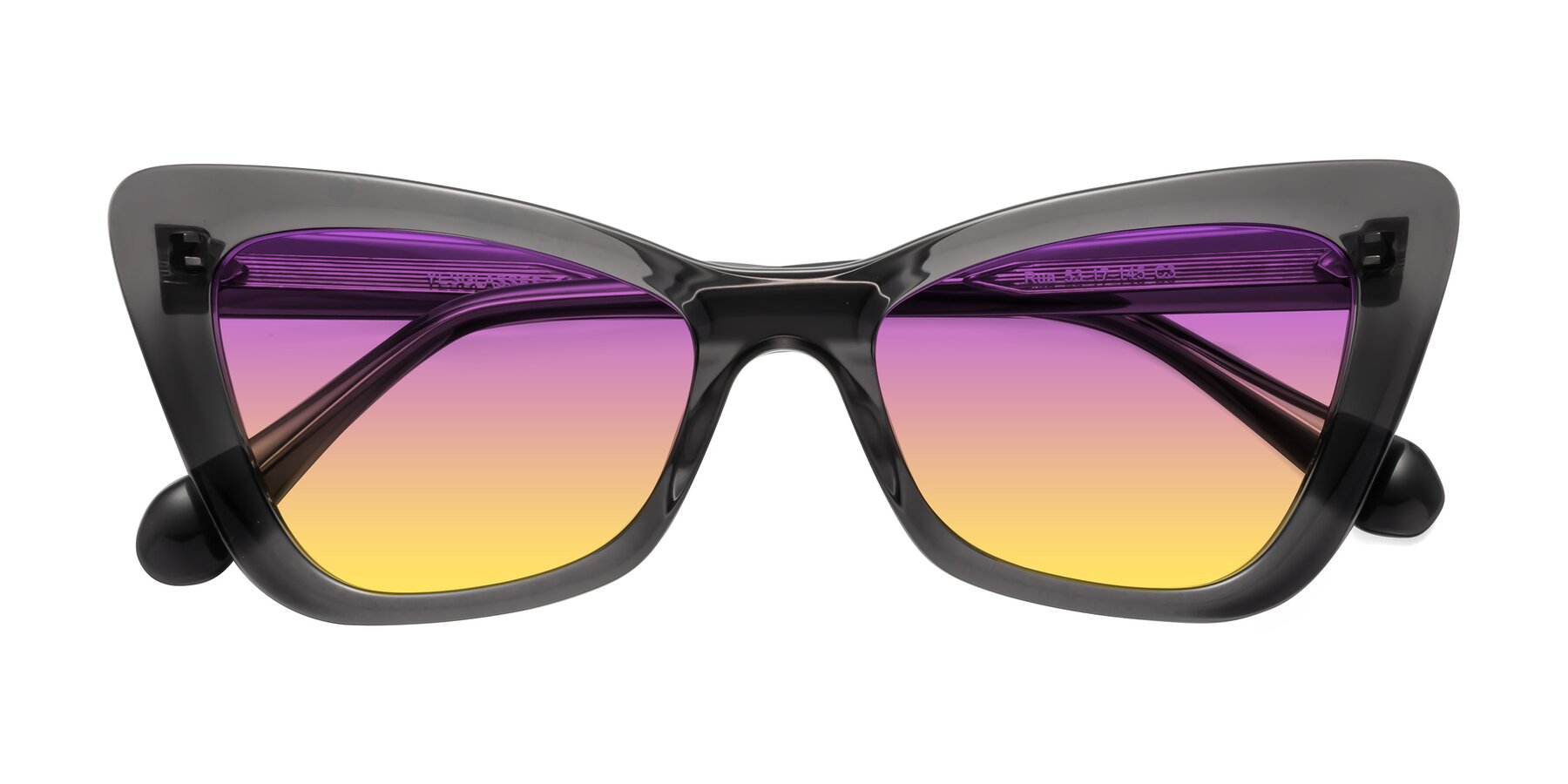 Folded Front of Rua in Gray with Purple / Yellow Gradient Lenses