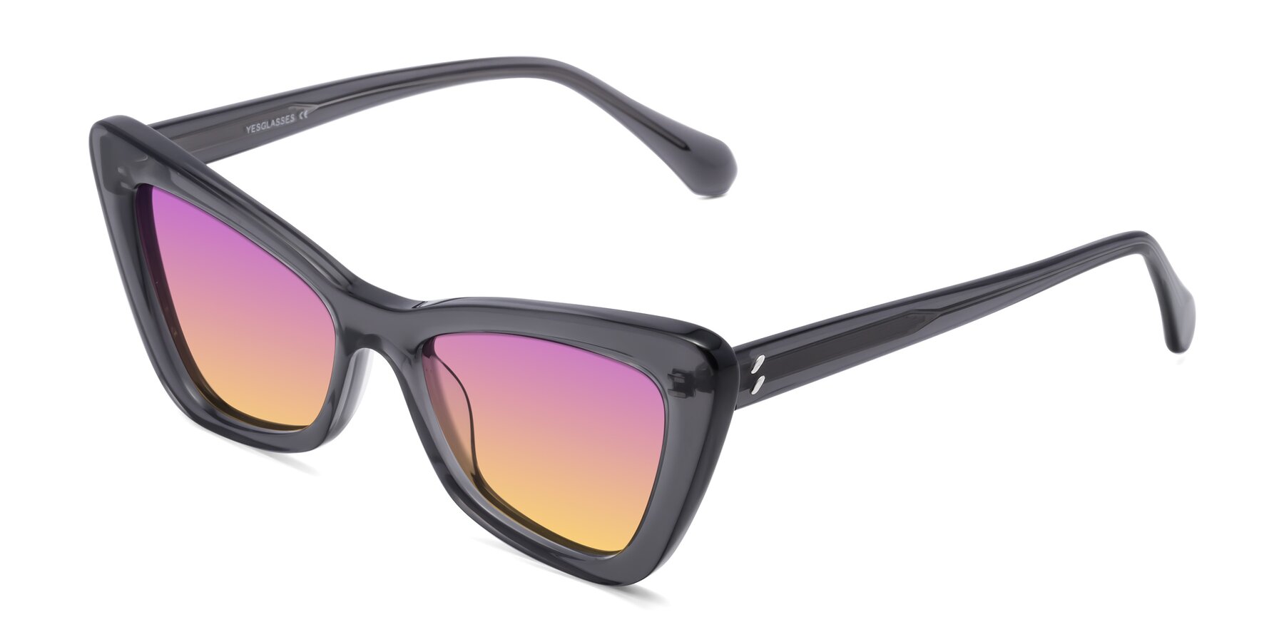 Angle of Rua in Gray with Purple / Yellow Gradient Lenses
