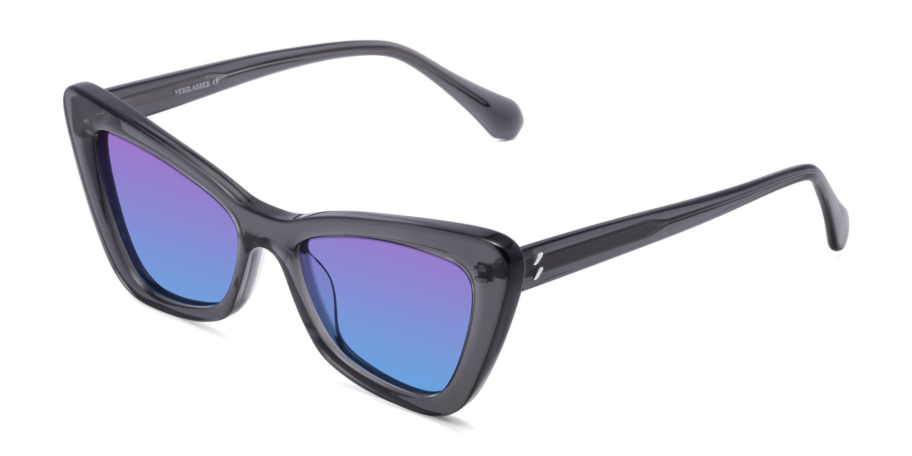 Angle of Rua in Gray with Purple / Blue Gradient Lenses