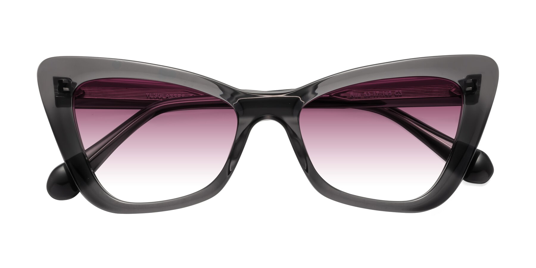 Folded Front of Rua in Gray with Wine Gradient Lenses