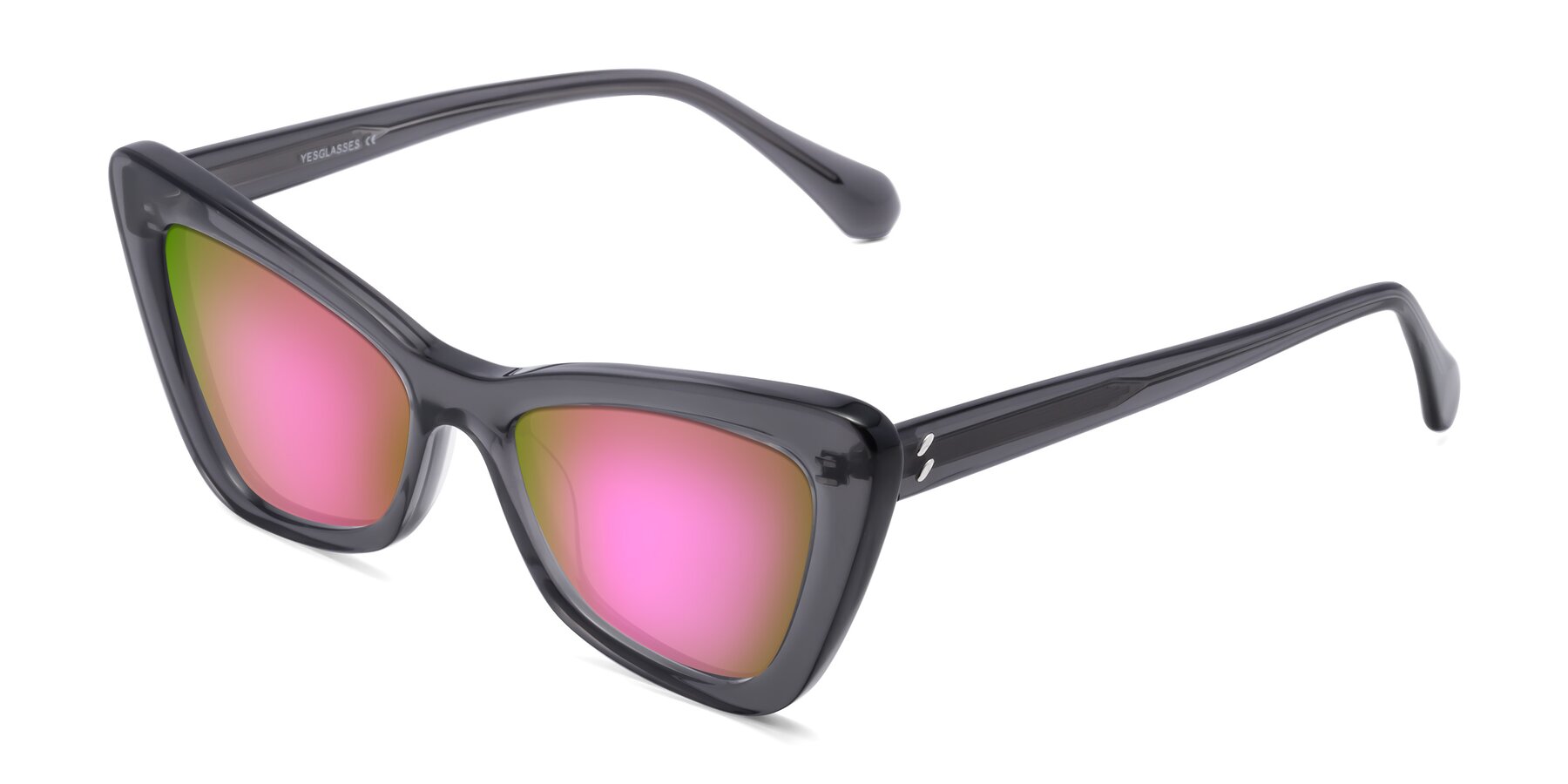 Angle of Rua in Gray with Pink Mirrored Lenses