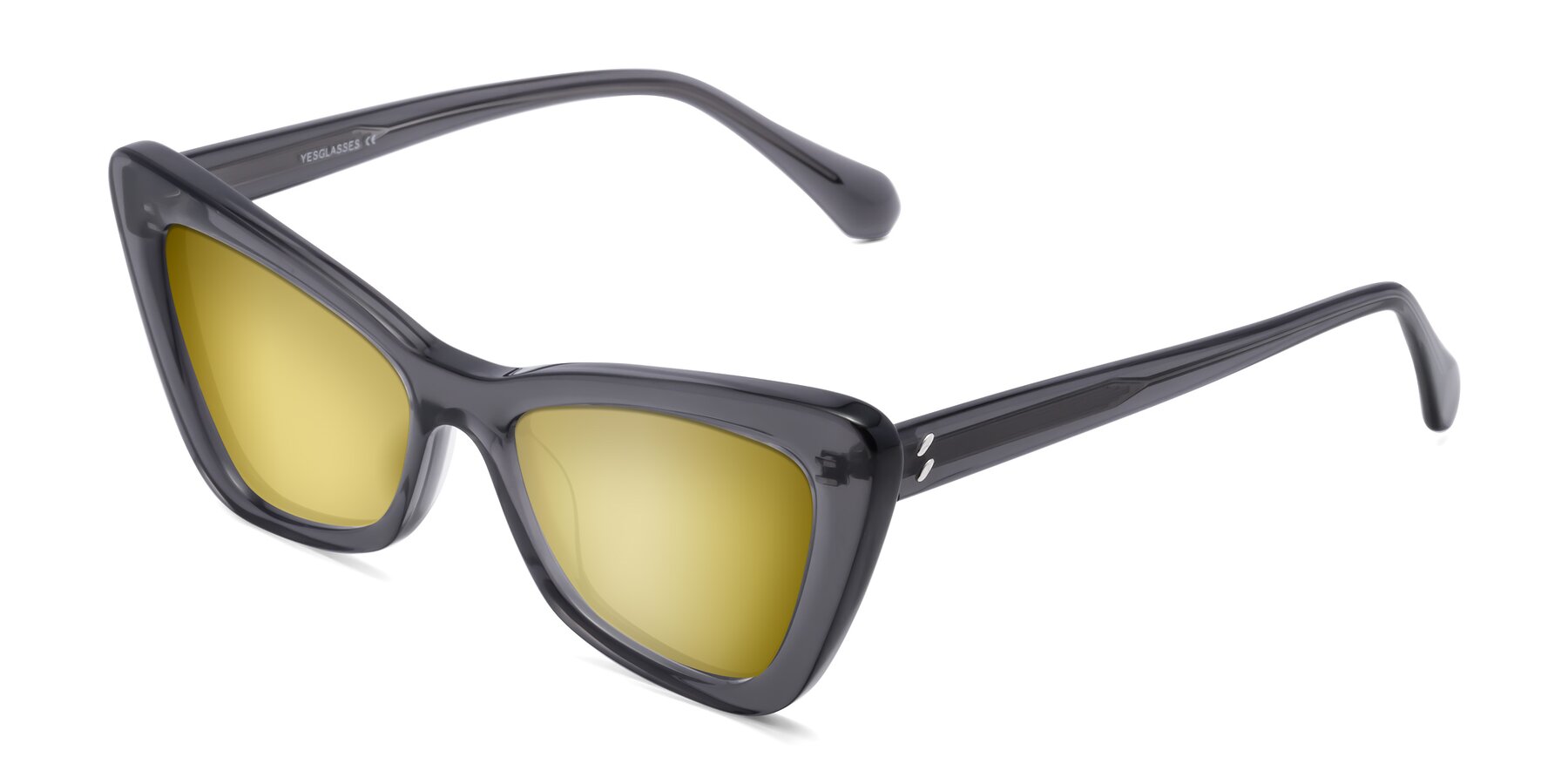 Angle of Rua in Gray with Gold Mirrored Lenses