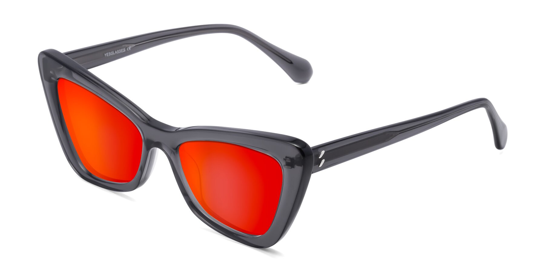 Angle of Rua in Gray with Red Gold Mirrored Lenses
