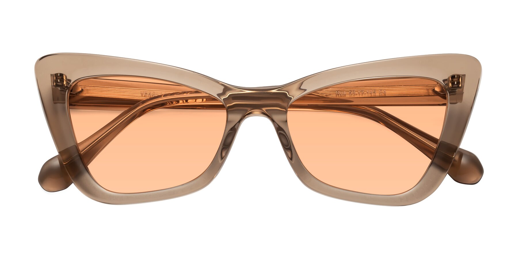 Folded Front of Rua in Caramel with Light Orange Tinted Lenses