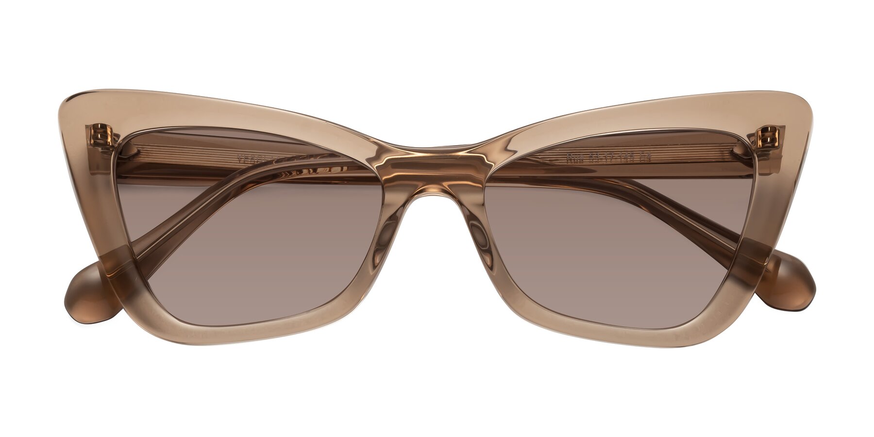 Folded Front of Rua in Caramel with Medium Brown Tinted Lenses