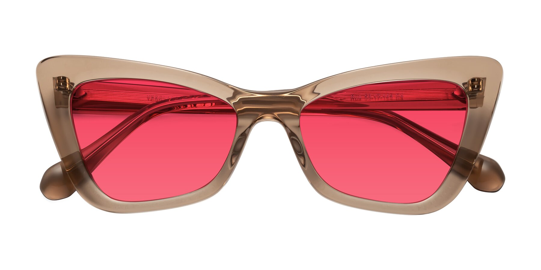 Folded Front of Rua in Caramel with Red Tinted Lenses