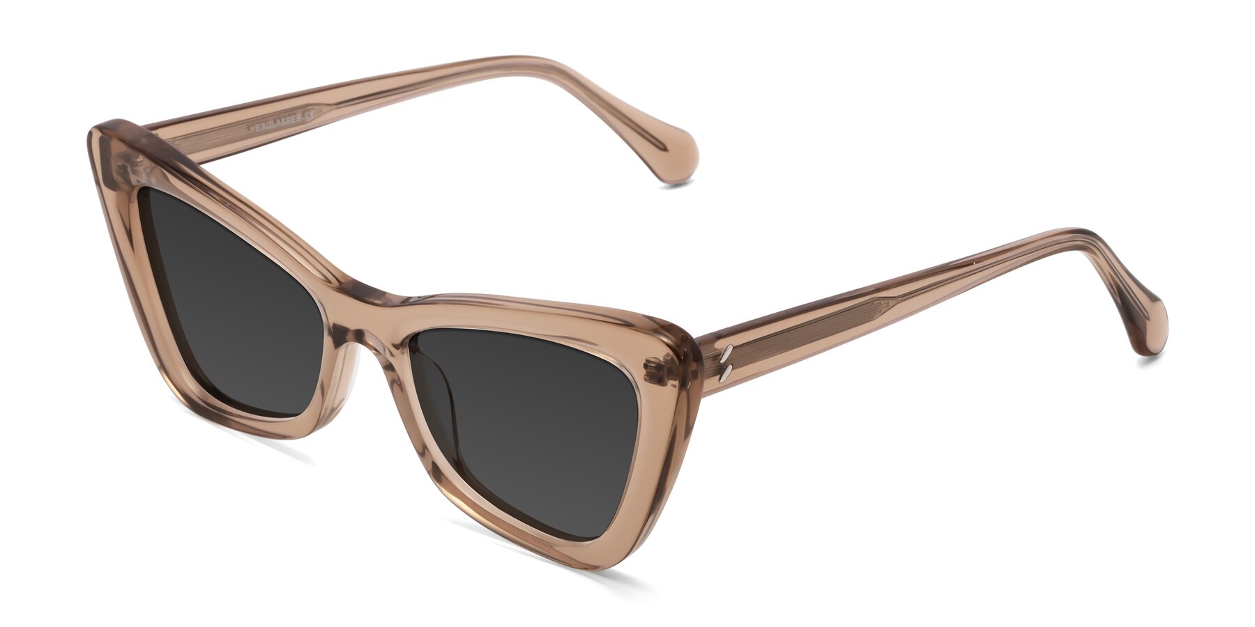 Angle of Rua in Caramel with Gray Tinted Lenses
