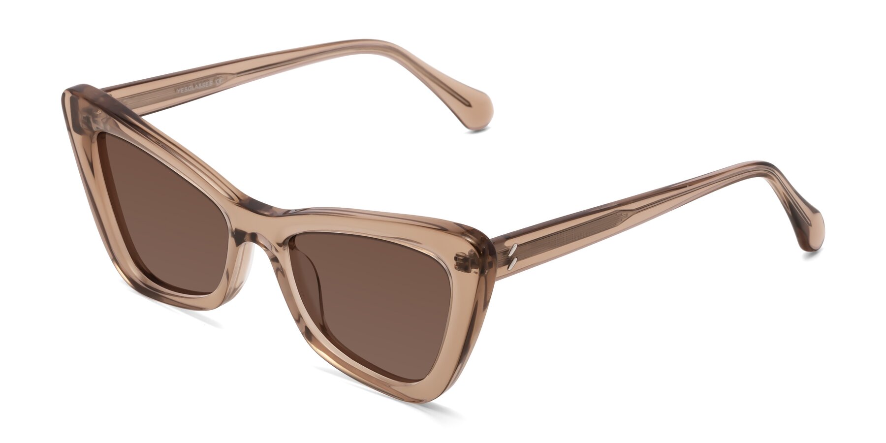 Angle of Rua in Caramel with Brown Tinted Lenses